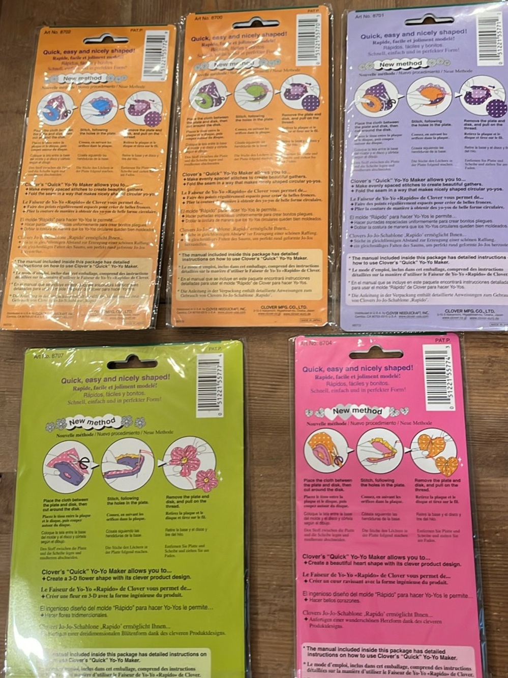Clover Quick Yo-Yo Maker Set of 5- Purple, Pink, Orange, Green - Picture 2 of 2
